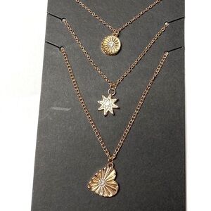Area Stars gold layered necklaces NWT
